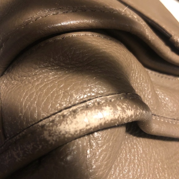 MICHAEL KORS Taupe Leather Satchel Fulton Crossbody Tote Handbag - Picture 9 of 13